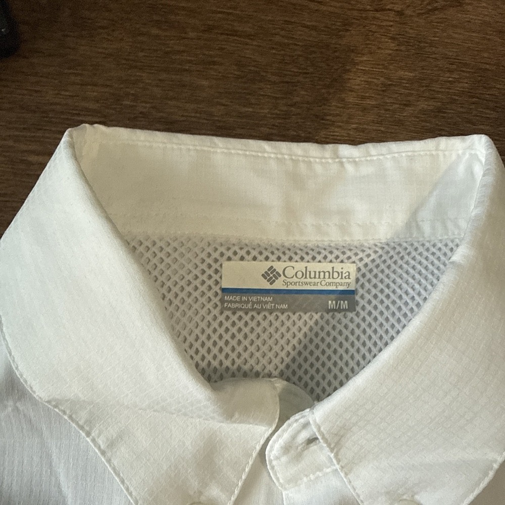 NEW Columbia PFG Clemson Tigers Mens Medium White Vented Fishing Shirt UPF 40 - Picture 4 of 8